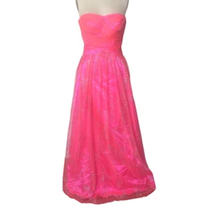 Hailey Logan by Adrianna Papell Pink and Silver Strapless Dress Size 3/4 - Picture 1 of 7