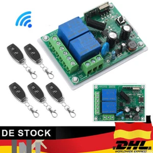 AC220V 2CH 433Mhz Funk Empfänger Relais Schalter Garagentor mit 5X Fernbedienung - Bild 1 von 12