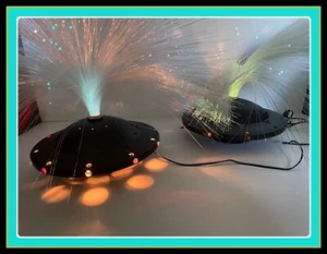 Vintage Two(2) UFO Fiber Optic Revolving Color Light Lamp CHAUVET Model CH-U1 - Picture 1 of 24