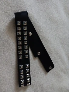 Vtg 90s Goth Punk Black Vinyl Faux Leather Replacement Shoulderbag Strap Studded - Picture 1 of 8