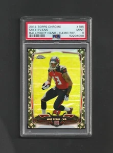 2014 Topps Chrome MIKE EVANS RC ~ Tampa Bay Bucs ~ CAMO Refractor ~ PSA 9 MINT! - Picture 1 of 2