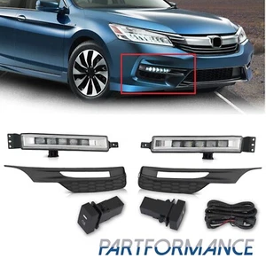 For 2016 2017 Honda Accord Sedan 4Dr LED Fog Lights Bumper Lamps+Wiring+Switch - Foto 1 di 15