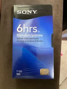 Sony VHS 6 hour Extended Play Premium Grade tape T-120 High Durability. - Picture 1 of 2