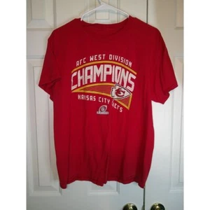 Vintage NFL Kansas City Chiefs AFC West Division Champions SS TShirt Red L - Picture 1 of 3
