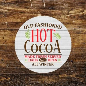 Hot chocolate old christmas winter circle metal sign - Picture 1 of 1