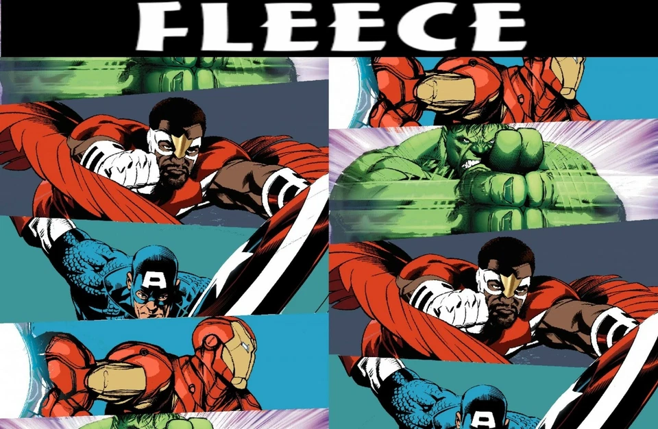 Licensed Marvel Comics Avengers Super Heroes Fleece Fabric by the Yard - Image 1 of 1