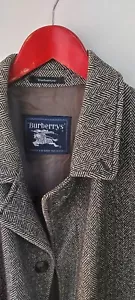 cappotto burberry vintage lana alpaca spina di pesce tweed grande leggero - Foto 1 di 11