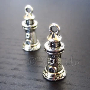 Dijes de faro - colgantes plateados antiguos de 20 mm C0461 - 10, 20 o 50 piezas - Imagen 1 de 3