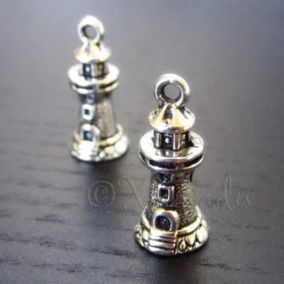 Dijes de faro - Colgantes enchapados en plata envejecida de 20 mm C0461 - 10, 20 o 50 piezas Foto 1 de 3