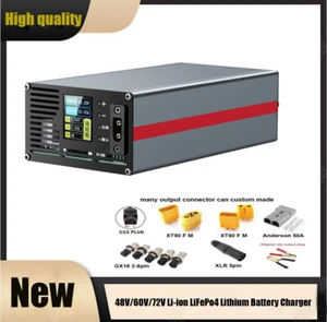 2A-20A 48V-72V Li-ion LiFePo4 Lithium Battery Charger Adjustable 54V-88.2V HUA - Picture 1 of 20