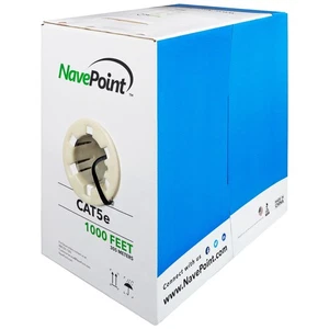 CAT5e 1000FT UTP Cable Solid 24AWG Black Ethernet LAN Bulk Wire RJ45 10-pack - Picture 1 of 3