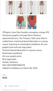 Used Jean Paul Gaultier x Y/Project Body Morph Mini Skirt Size S Green Red - Picture 1 of 5