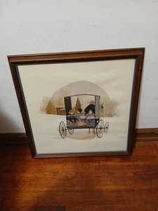 P Buckley Moss AUTUMN RIDE Framed Signed Limited Edition Print 1982 Amish Buggy - Picture 1 of 4