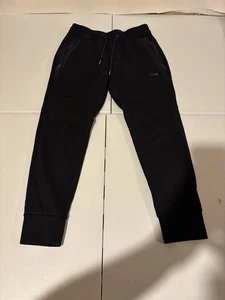 Pantaloni da jogging sportivi American Eagle da uomo taglia S neri 27” cuciture interne tasche zip - Foto 1 di 5