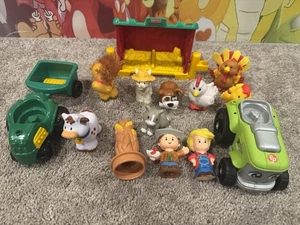 Fisher Price Little People Figure Lot Farm Animals Vehicles Turkey Chicken Coop - Picture 1 of 4