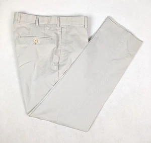 ERMENEGILDO ZEGNA Flat Front Beige Cotton Trousers Pants Chino Sz 30 x 30 - Picture 1 of 6