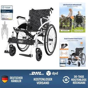 Rollstuhl faltbar leicht Transportrollstuhl bis 150kg Senioren Reisen selbstf... - Bild 1 von 12