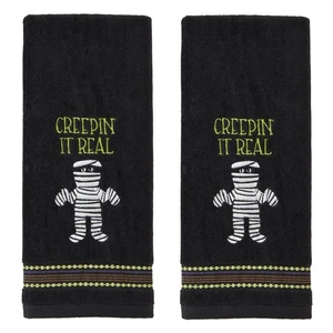 SKL Home Halloween Creepin' Real Glow-in-The-Dark Hand Towel Set for Bath/Kit... - Picture 1 of 7