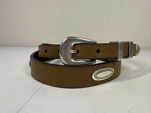 Nocona Western Leather Belt Light Caramel Brown Size 40 Leather 2476602 Grommets - Picture 1 of 6