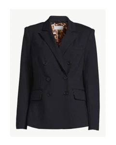 Sofia Vergara Women's Black Pponte Blazer With Cheetah Print Liner- Size XL Nwt - Picture 1 of 6