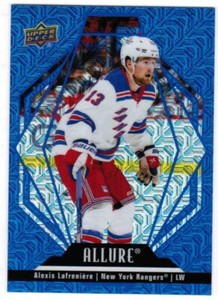 22/23 2022 UPPER DECK ALLURE ALEXIS LAFRENIERE #54 BASE BLUE LINE /35 NY RANGERS