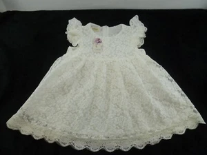 NEW Girls Cutiego Short Sleeve Lace Dress with Slip- Size120, White - Picture 1 of 13