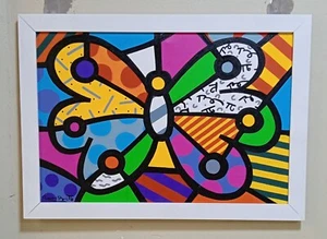 ROMERO BRITTO ACRYLIC ON CANVAS DATED CIRCA 2004 WITH FRAME IN GOOD CONDITION - Picture 1 of 4