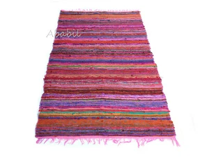 Hand woven Rag Rug Chindi Rug Floor Mat Cotton Recycled Rug Boho Floor Rug - Picture 1 of 9