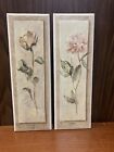 Rose And Peony Orchid Flower Art Wall Plaques 18L x 6W x 1/2H inches 3B