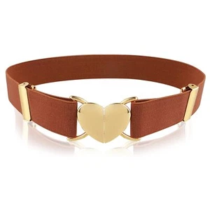 Heart Elastic Waist Belts for Girls Adjustable Woven Stretch Belt Fashion Met... - Picture 1 of 8