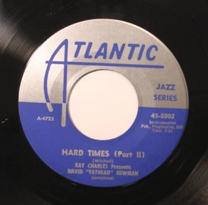 Jazz 45 Ray Charles - Hard Times (Part Ii) / hard times (part I) On Atlan - Picture 1 of 2