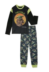 NWT 2-Piece Boys 10-12 Star Wars Yoda The Child Mandalorian Polyester Pajama Set - Picture 1 of 4