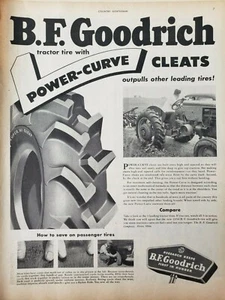 Vintage 1950 BF Goodrich Tractor Tires Print Ad Ephemera Art Decor Power Curve - Imagen 1 de 1