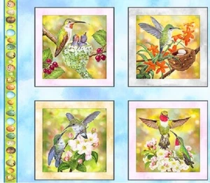 Colibrí Jardín - Catchlings - Azul Cielo - 24"" x 44"" - PANEL Tela de Algodón - Imagen 1 de 2