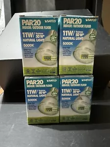Satco Indoor/Outdoor Flood 11W 5000k Natural Light - 4 Bulbs Par 20 - Picture 1 of 3