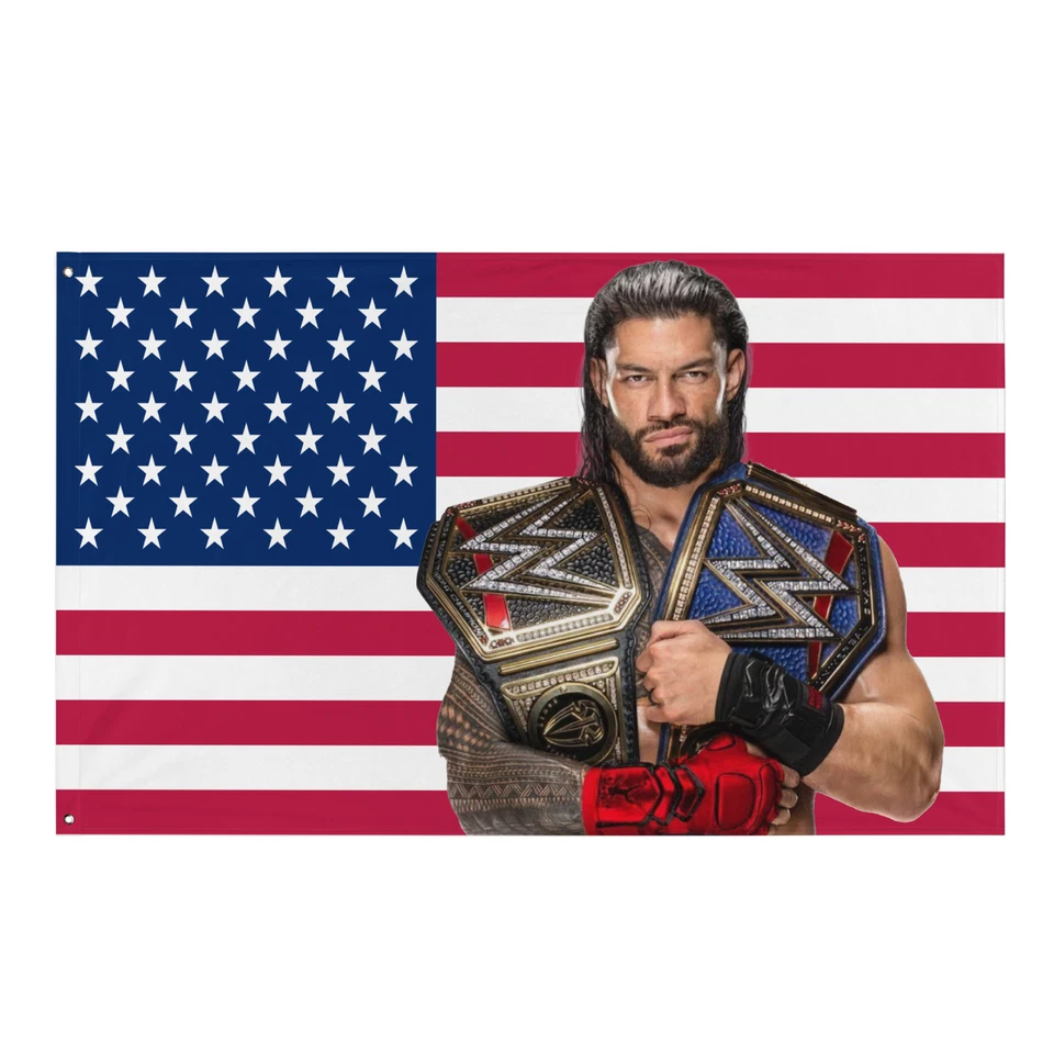 Roman Reigns Flag - WWE Superstar tapestry - Wrestling Home Decor 34" X 56" - Image 1 of 4