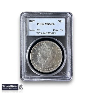 1887 Morgan Dollar (*Certified MS64 PL by PCGS*) - PROOF-LIKE - Picture 1 of 4
