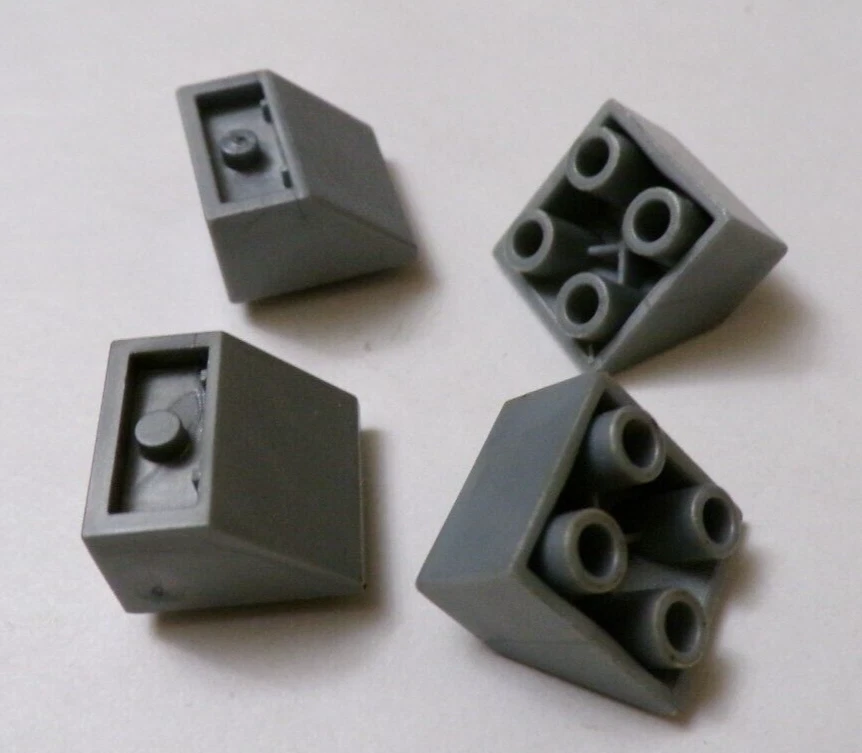 Unbranded x6 Silver Gray 2x2 Inverted Sloped Bricks   (021-50) - Image 1 of 1