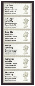 Post & Go Europhilex London Penny Black 175 Machin MA13 Collectors Set of 6 MNH. - Bild 1 von 1
