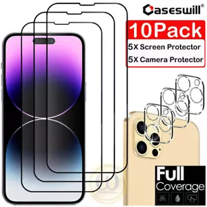 For iPhone 15 14 Plus 13 12 11 Pro X XS Max Tempered Glass Full Screen Protector - Picture 1 of 46