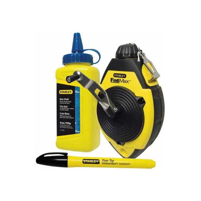 Stanley Schlagschnur Schlagschnurgerät 0-47-681 mit Kreide und Marker
