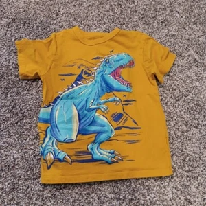 Dinosaur T-shirt Boys XS 4 The Children's Place Orange Short Sleeve - Picture 1 of 5