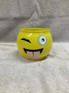 Smiley/Winking Emoji Face Vase. 4 Inches Tall. - Picture 1 of 4