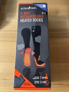 Action Heat 5 Volt wiederaufladbare beheizbare Socken - Unisex L/XL NEU! - Bild 1 von 2