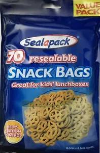 70 bolsas de bocadillos de control de porciones resellables para niños almuerzo escolar picnics - Imagen 1 de 2