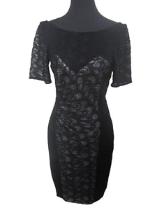 Karen Millen Lace & Satin Pencil Wiggle Dress Size UK 12 US 8 As NEW Rrp. $425 - Foto 1 di 13