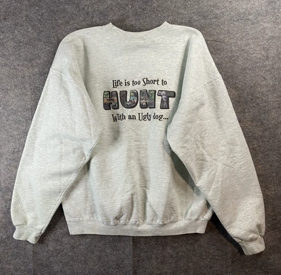 De Colección Sudadera Exterior Hombre Grande Gris Life is Too Short to Hunt with Pullover Foto 1 de 4