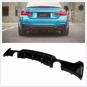 Rear Bumper Diffuser Dual Exhaust For 2014 2015 BMW F32 F33 4 Serie Glossy - Picture 1 of 5