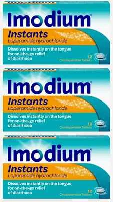 3x12 Imodium Instants (2mg) 36 Diarrhoea Tablets Dissolves Instantly On Tongue