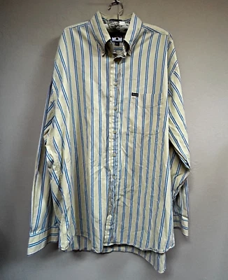 Camisa informal con botones Faconnable para hombre XXL algodón a rayas amarilla manga larga Foto 1 de 4